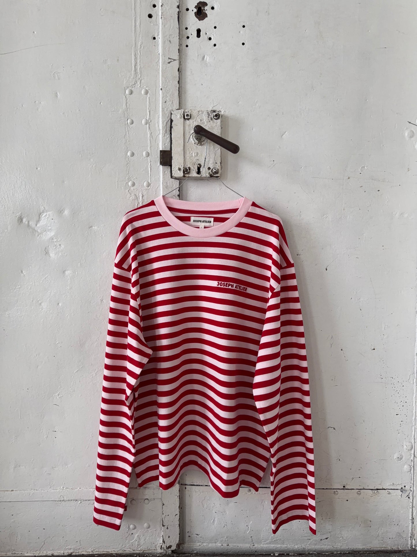 classic longsleeve stripes - cherry blossom & red