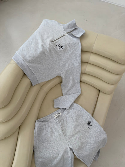 1/4 zip sweatshirt grey melange