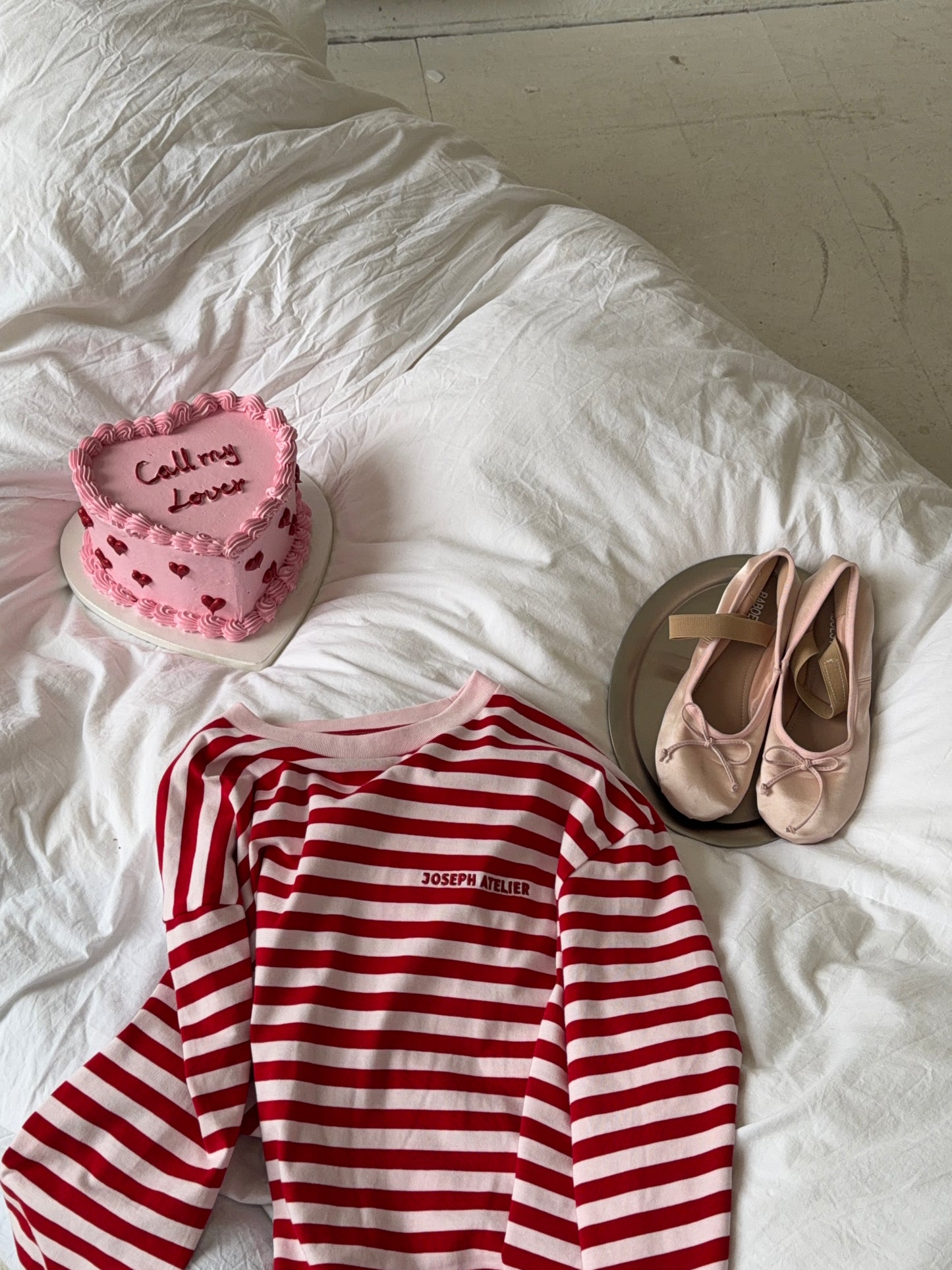 classic longsleeve stripes - cherry blossom & red