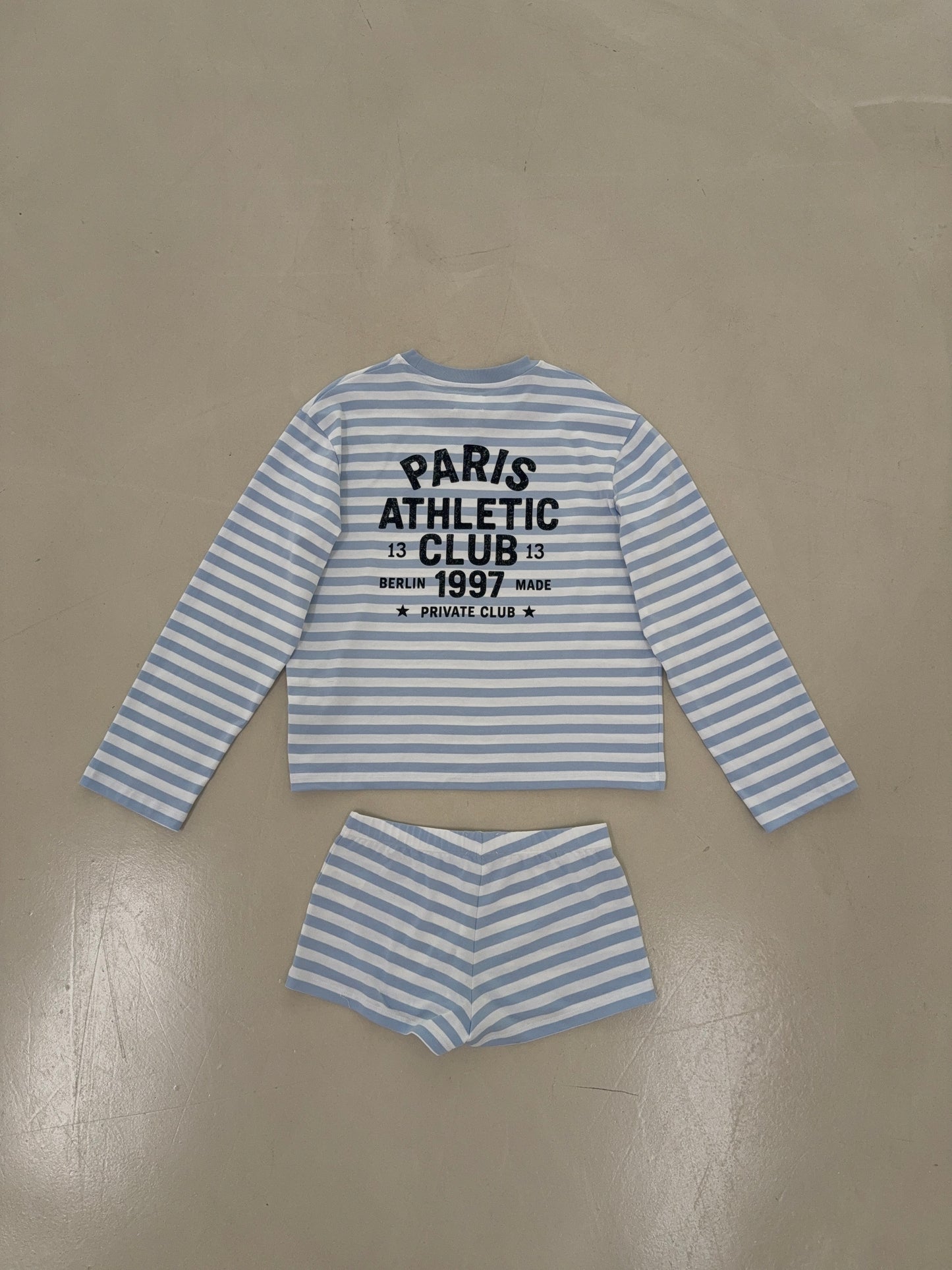 classic shorts striped soft blue
