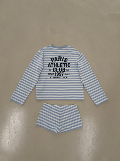 classic shorts striped soft blue