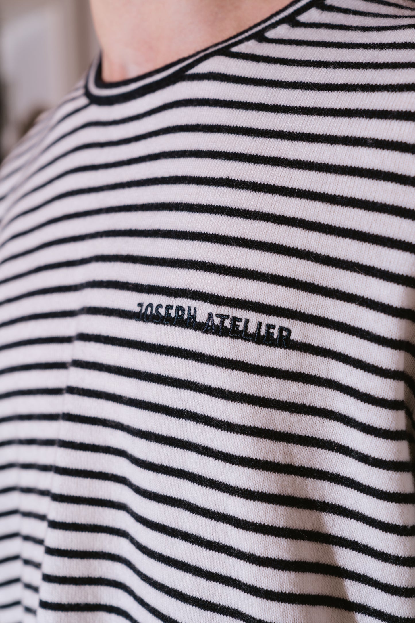 light knit longsleeve stripes - navy & cream