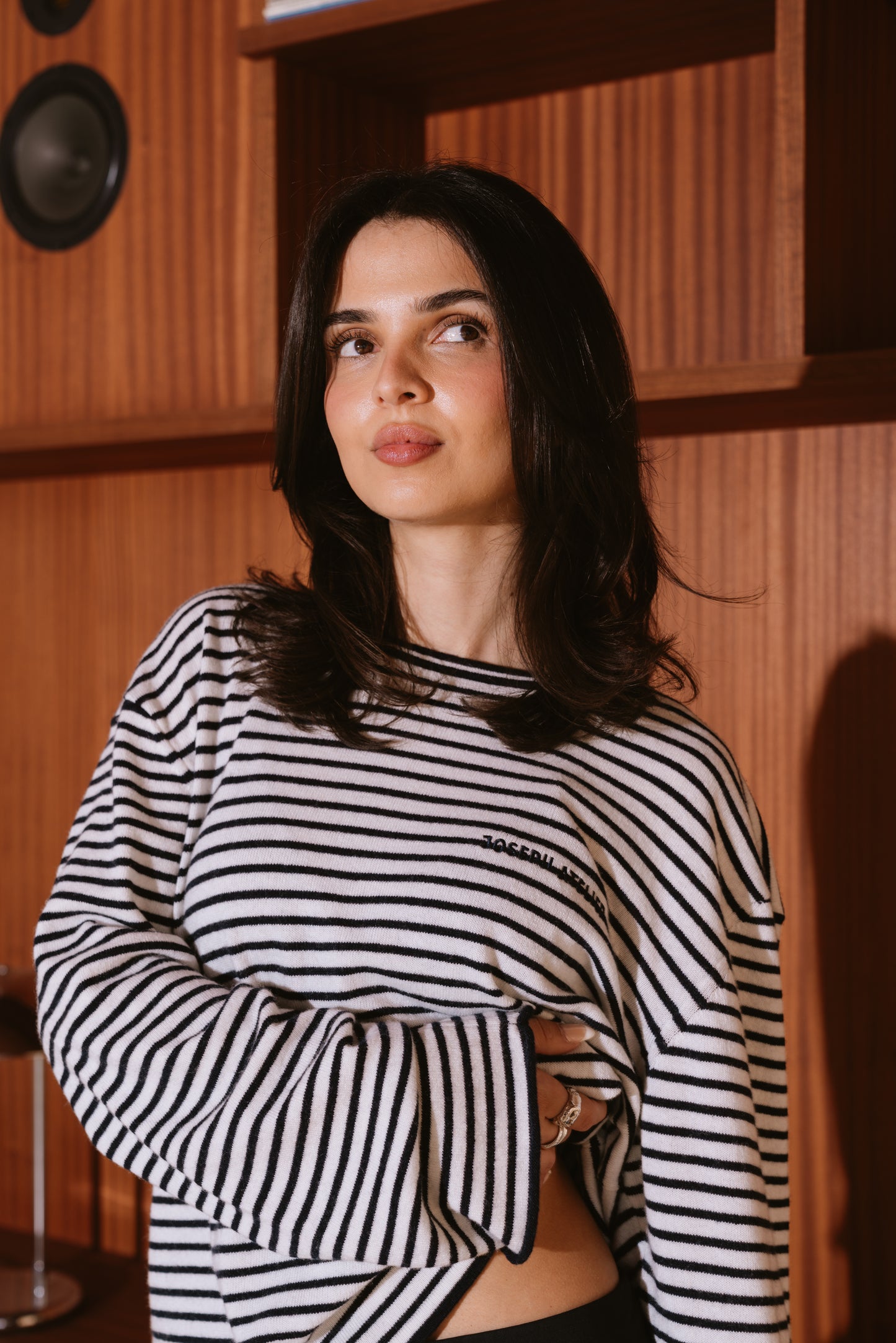 light knit longsleeve stripes - navy & cream